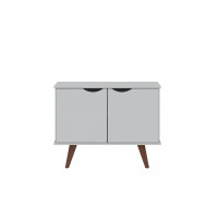 Manhattan Comfort 19PMC1 Hampton 33.07 Accent Cabinet with 2 Shelves Solid Wood Legs in White